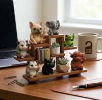 Mini Statue Décorative en Résine Animaux Doigt d'Honneur pour Bureau et Voiture – Cadeau Humoristique et Mignon Grenouille