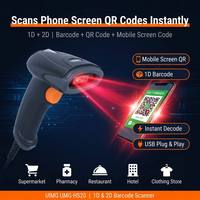 Lecteur de codes-barres portable 2D haute précision UMG-HS20 360° °   Câble USB à tolérance de décalage pour les salons de thé à bulles