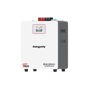 Batterie de stockage d'énergie hors réseau empilable murale 300Ah 25.6V avec BMS intelligent CAN pour usage domestique, sortie 5-10kW, IP21, 10kWh - Product Image 2