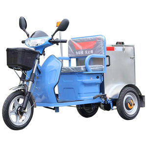 Tricycle électrique de collecte des déchets, bleu, transmission automatique, pour le nettoyage municipal et le transport des déchets - Product Image 1