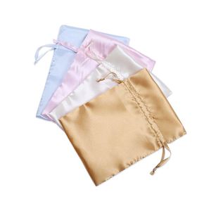 Eco-Friendly <b>for</b> Daily Use Silk Satin Drawstring Ribbon Travel <b>Hair</b> <b>Bonnet</b> and Eye Mask Storage Double-Lined Dust Bag - Product Image 6