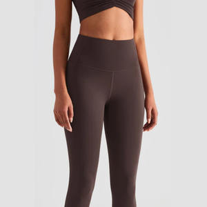 Pantalon de yoga taille haute à séchage rapide pour femme, sans couture, en Spandex/Nylon, extensible dans les 4 sens, avec poches, pour l'entraînement - Product Image 2