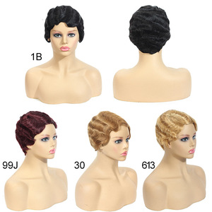 Short <strong>Pixie</strong> Curly Bob <strong>Wig</strong> Factory Vendor Black Women Raw Indian Virgin Cuticle Aligned Hair Lace Front <strong>Wigs</strong> Human <strong>Wig</strong> - Product Image 5