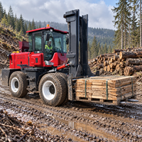 Neuer 4WD Offroad-Diesel-Gabelstapler 3,5 Tonnen 6 Tonnen 10 Tonnen Landwirtschaftlicher Allrad-Geländestapler