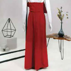 Vestido de Fiesta Largo Transparente Personalizado para Mujer, Color Sólido, con Mangas Largas Abullonadas y Cinturón, Estilo Kaftan, de Poliéster - Product Image 5