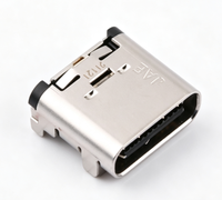 现货 DX07S024JJ2R1300 板载表面贴装 USB C 母插座，带加固浸塑外壳脚座
