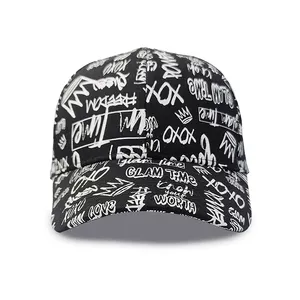 באיכות טובה היפ הופ 6 פנל כובעי כובעי גברים מותאם אישית מלא דיגיטלי מודפס רקמת לוגו בייסבול Caps