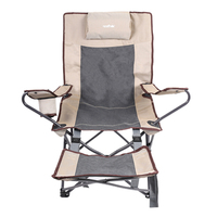 Fauteuils d'extérieur pliants portables pour le camping, chaises rembourrées avec structure en acier, chaises de plage, capacité 300 livres