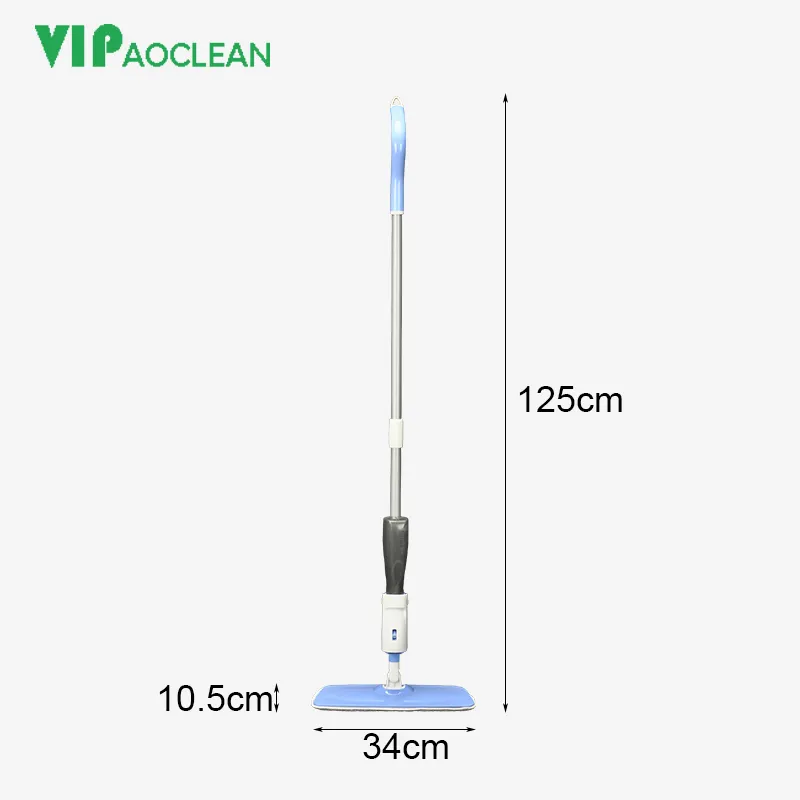 VIPaoclean Long Handle Microfiber Magic Cleaning Water Spray Flat Mop