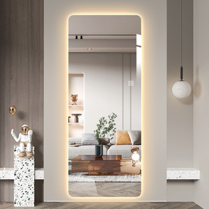 Espejo de Cuerpo Entero LED Inteligente Moderno con Retroiluminación, Esquinas Redondeadas, Espejo de Pared para Vestir, para Decoración de Dormitorio u Hotel - Product Image 1
