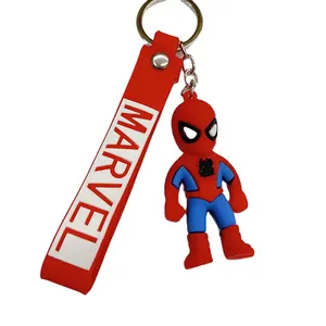 Cross-border animasi kartun Avengers gantungan kunci Spider-Man Iron Man tas mobil kunci chainGift grosir