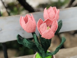 Bouquet de fleurs artificielles perlées, orchidée perlée, bouquet de mariage, décoration de fête de <span class=keywords><strong>jardin</strong></span> pour cadeaux de mariage et remerciement des enseignants - Product Image 4