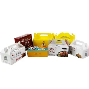 Most Popular Custom Your Own Logo Take Out Lunch Box /Chicken Box With Handle