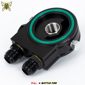 Nouvel adaptateur universel en aluminium pour <span class=keywords><strong>thermostat</strong></span> de refroidisseur d'huile moteur, raccord de connexion 80MM AN8/AN10 pour système de refroidissement BATTLEBEE - Product Image 3