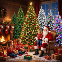 Sapin de Noël de Luxe Éclairé et Chiffré, Personnalisé, Écologique en PE, avec Lumières LED, Prix Usine, Vente Chaude
