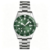 Montre mécanique automatique avec logo personnalisé OEM, superluminescente, en acier inoxydable 316L, résistante à l'eau jusqu'à 300 m, montre de plongée pour hommes