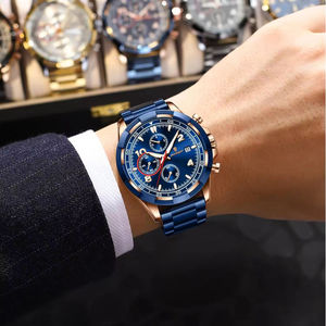 Poedagar 685 New Fashion Men Quartz Watch 47MM Dial Waterproof Multi-Functional Chronograph Stainless Steel Business Watch - Product Image 3