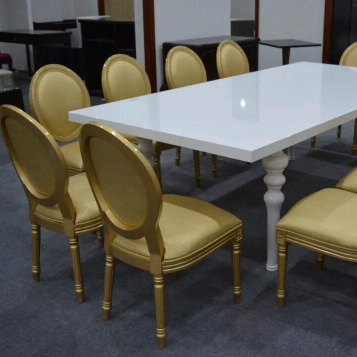 Romantic Wedding Used soild wood Table and Chairs OEM factory supplies popular dining wedding table set