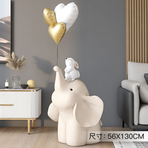 Commercio all'ingrosso in fibra di vetro cartoon pink elephant ornaments indoor home decor soggiorno home decor scultura da collezione del fumetto - Product Image 2