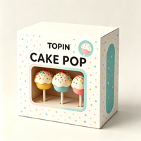 Boîte de présentation en carton blanc sur mesure, emballage en papier, support avec fenêtre transparente recyclée, boîtes personnalisées pour cake pops