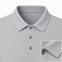 Polo 100 % polyester gris clair à manches courtes, tricot fin, patte de boutonnage à trois boutons, vente en gros, fournisseur ODM personnalisé en vrac