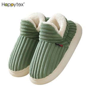 Mujeres Otoño Invierno suave felpa cálido sólido cerrado dedo del pie grueso <span class=keywords><strong>casa</strong></span> interior acogedora <span class=keywords><strong>zapatillas</strong></span> para hombres <span class=keywords><strong>zapatillas</strong></span> planas peludas para pareja - Product Image 1