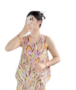 Conjunto Plisado de Verano 2026, Nuevo, Moda Femenina, Casual, Elegante, Sin Mangas, Pantalones Anchos de Pierna, Dos Piezas, Venta al Por Mayor - Product Image 6