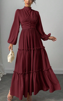 Robe longue YKD129 rouge profond haut de gamme, design innovant et traditionnel, style décontracté, pour femme musulmane, mode islamique