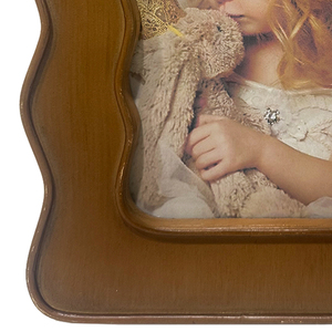 Cornice Vintage in Legno da Tavolo con Bordo Ondulato Scolpito, Perfetta per Foto di Famiglia e Decorazione Regalo - Product Image 5