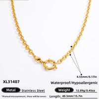 Collier chaîne en acier inoxydable plaqué or 18 carats SUMMLY, tendance, imperméable, durable, bijoux de mode pour femmes, cadeau quotidien
