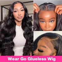 Vente en gros de densité 180 perruques cheveux bruts sans colle perruques avec devant en dentelle 13X4 perruques de cheveux humains brésiliens bouclés full hd avec devant en dentelle
