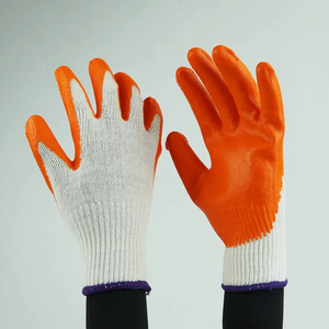 Guantes de Trabajo con Recubrimiento de Látex Naranja y Agarre, Guantes de Nailon de Punto sin Costuras para Hombre, Adecuados para Trabajos de Construcción Diarios - Product Image 3