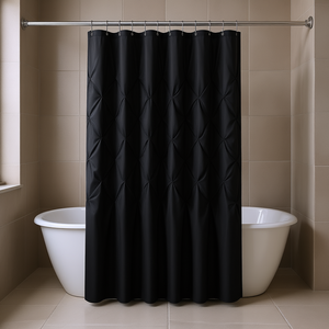 Rideau de douche semi-transparent de style moderne DB, en polyester, design classique, imperméable - Product Image 2