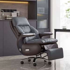 Cheap Luxury Black PU Leather Contemporary Executive Recliner <b>Office</b> <b>Chair</b> Power Adjustable Revolving Gliding Soft Ergonomic - Product Image 5