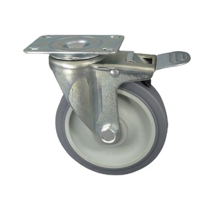 Mittelschweres Lenk rollen mit Bremse <span class=keywords><strong>TPR</strong></span> Lenkrädern 125mm - Product Image 2