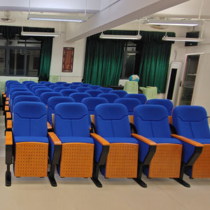 Fabricante OEM, muebles de aula, sillas plegables para auditorio, silla de iglesia para teatro de auditorio gubernamental con bloc de notas - Product Image 1