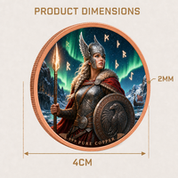 Pièces de monnaie personnalisées en cuivre fin .999 de 1 oz sur le thème de la mythologie viking nordique : Odin Père des Peuples, Thor, Valkyrie – Jetons commémoratifs de défi et souvenirs