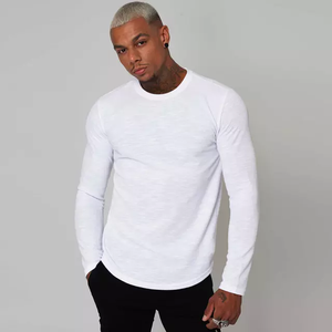 Men's Custom <b>White</b> T-<b>Shirt</b> Quick Dry <b>Long</b> <b>Sleeve</b> with Anti-Shrink Knitted Design and Lining Solid Pattern - Product Image 6