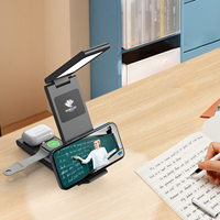 Lampe de bureau Magsafered 4 en 1 Station de charge sans fil magnétique à chargement rapide avec batterie externe 50000mAh pour iPhone, Airpods et iWatch