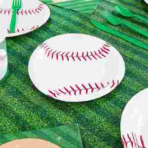 OEM Disposable 7-Inch Round Baseball Theme Paper <b>Plate</b> for Modern Birthday Party Decorations Factory Direct Supply - Product Image 2