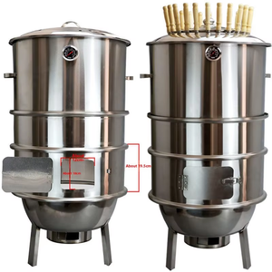 <span class=keywords><strong>Asador</strong></span> Vertical de Acero Inoxidable con Termómetro, Parrilla <span class=keywords><strong>Colgante</strong></span> de Carbón para Pollo, Pato y Salchichas - Product Image 4