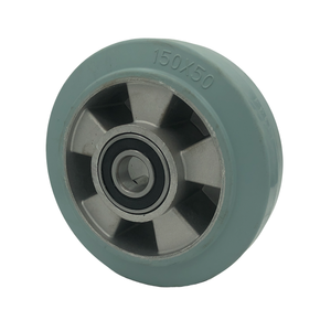 Прочные индивидуальные резиновые колеса Rueda с литым алюминиевым диском, красные, 2, 3, 4 дюйма, пластиковые черные колеса - Product Image 2