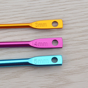 Crochets en aluminium miniatures pour porte-clés, 3 tailles (3/<span class=keywords><strong>4</strong></span>/5 mm) par lot, outils de bricolage multicolores pour artisanat, aiguilles à <span class=keywords><strong>tricoter</strong></span> et outils de couture - Product Image 3