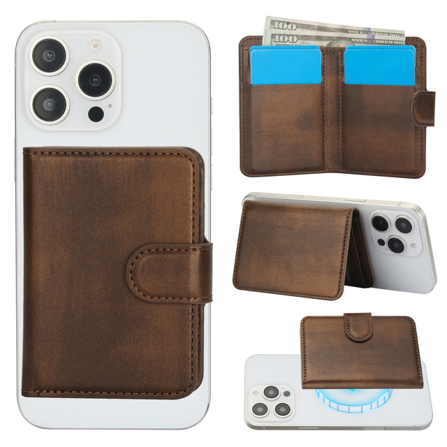 Strongest Magnetic Stand Leather Wallet Mobile Phone Cases Credit Card Holder for iPhone Pu Phone Bags for All Phone Case