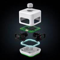 EBO-TECH Cámara de estacionamiento binocular con IA compartida para 3/6 vehículos, doble 4MP, sensor de ocupación de 6 bahías, bajo costo, para garaje interior