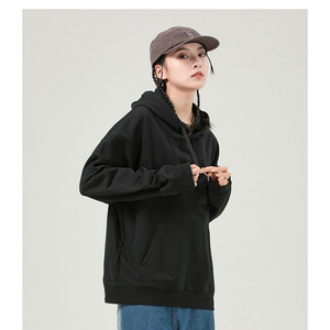 Hooded Sweatshirt Thick Cotton <b>Candy</b> Color Loose Fit Drop Shoulder Crew Neck Long Sleeve Workwear Leisure Wear - Product Image 2