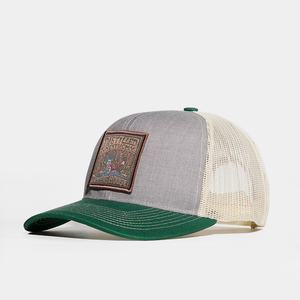 Casquette de camionneur en coton personnalisée avec logo en patch tissé, 6 panneaux structurés, casquette bicolore - Product Image 3