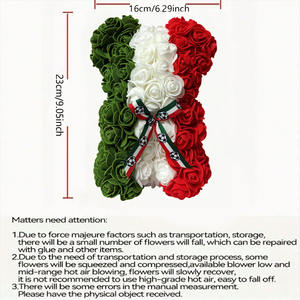 Vente en gros d'ours en peluche en fleurs artificielles de l'équipe nationale du Mexique dans une boîte en acrylique, cadeau de célébration - Product Image 6