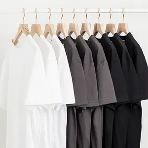 服装制造商贸易保证供应商批发100% 棉平纹超大散装白色男式t恤