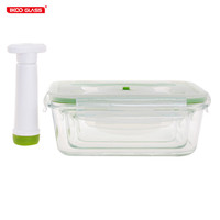 Boîte de conservation alimentaire moderne en verre borosilicate sans BPA, écologique, avec couvercle en PP et valve, compatible micro-ondes